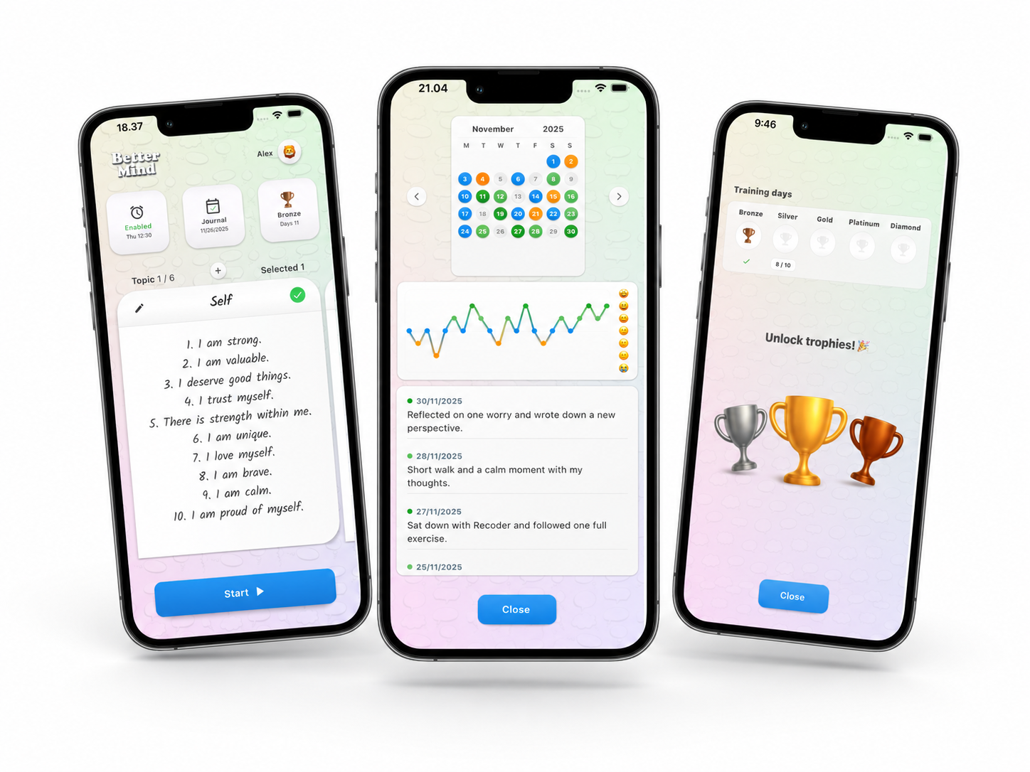 Selected Flutter application portfolio screens